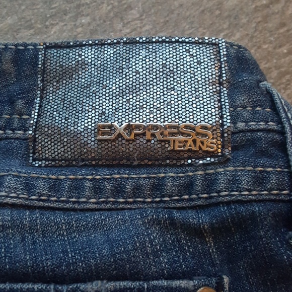 Distressed Express Jeans with Glitter - Picture 8 of 8